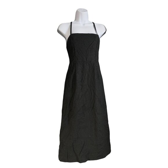 Wild Fable Womens Black Adjustable Spaghetti Straps Midi Dress Size 4 - Picture 2 of 12